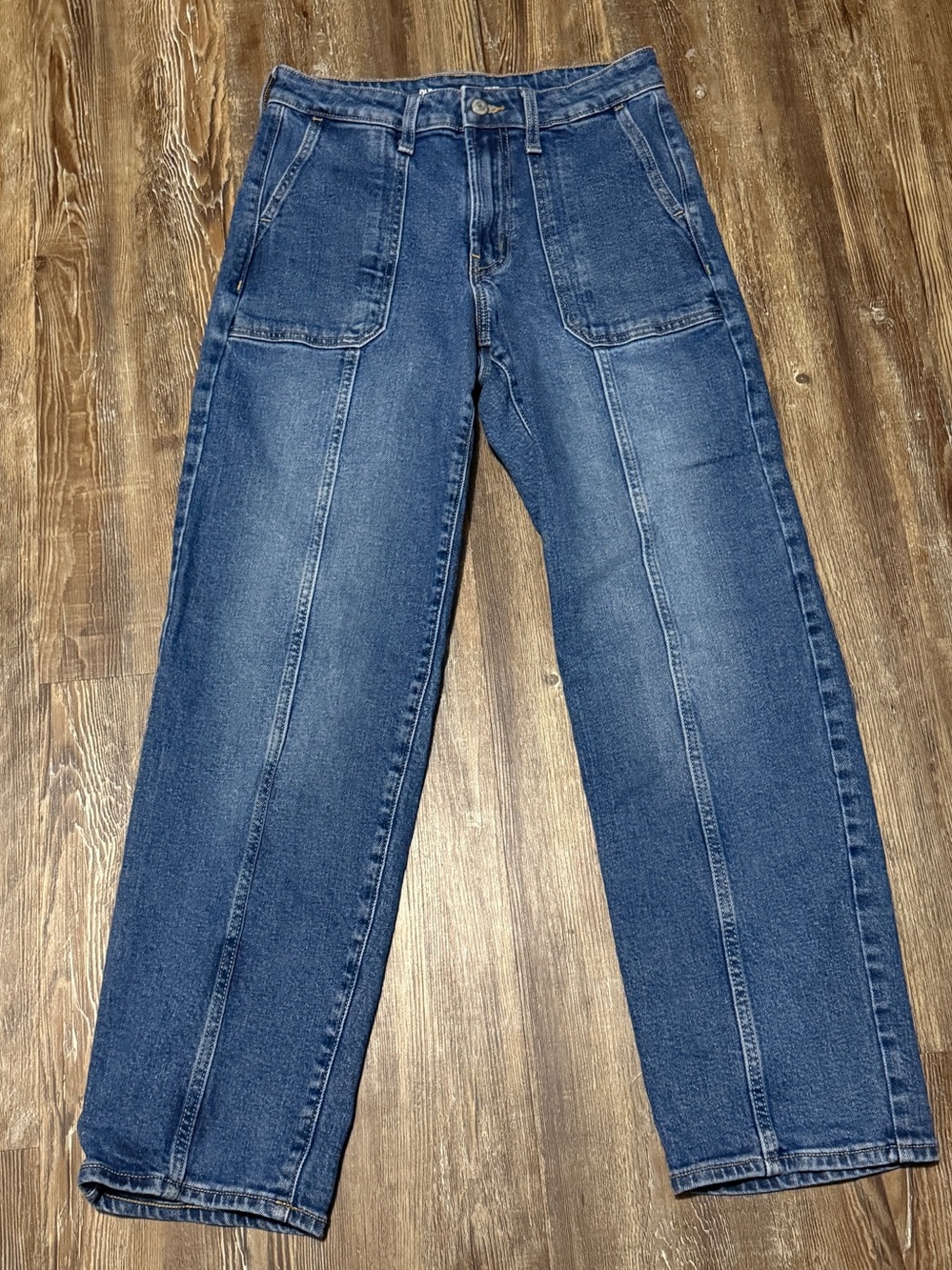 Old Navy OG Loose Jeans Women's 4 High Rise Front Seam Utility Pocket Denim